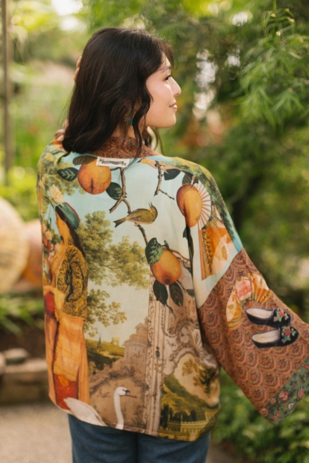 MARKET OF STARS SECRET GARDEN CROPPED BAMBOO KIMONO