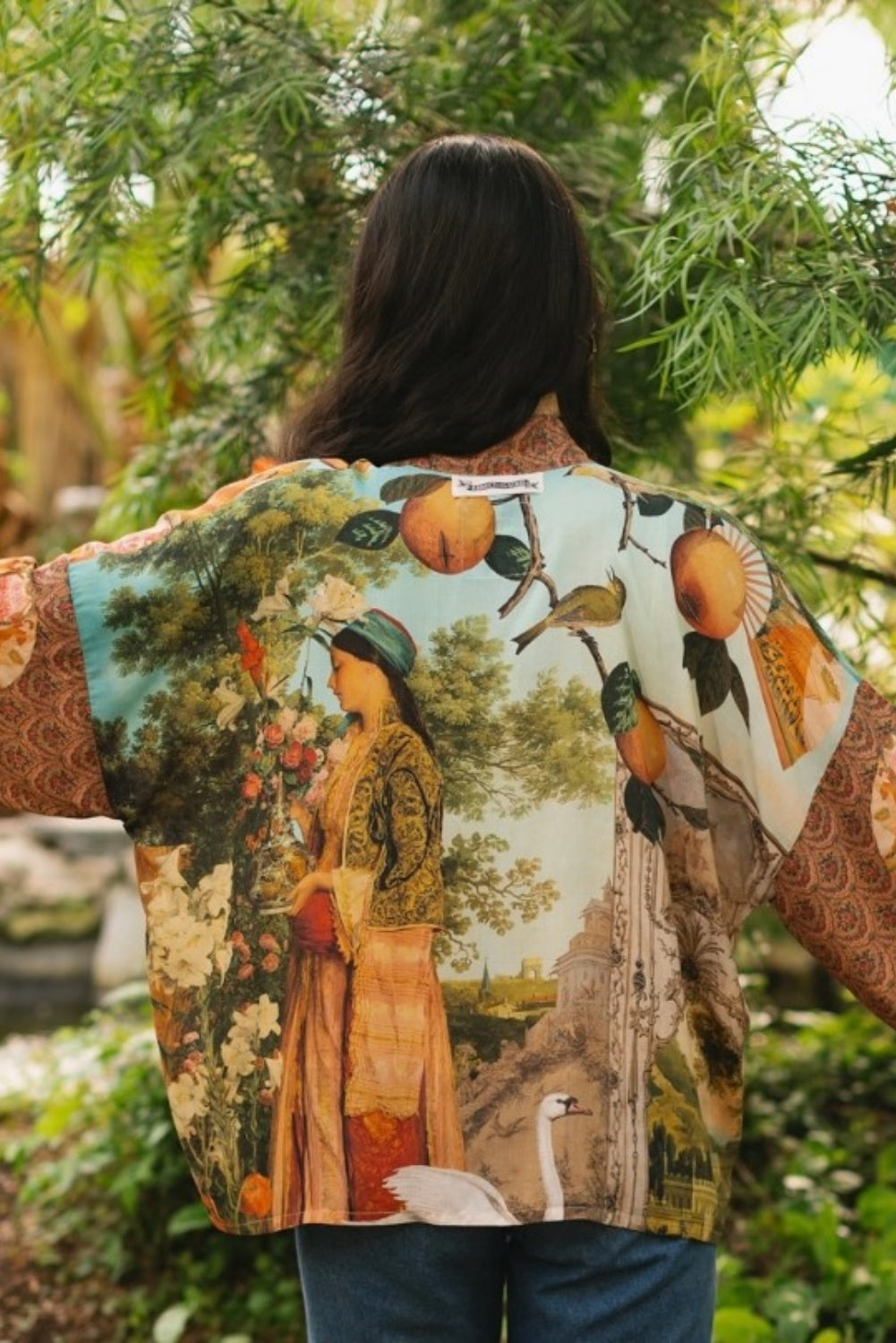 MARKET OF STARS SECRET GARDEN CROPPED BAMBOO KIMONO