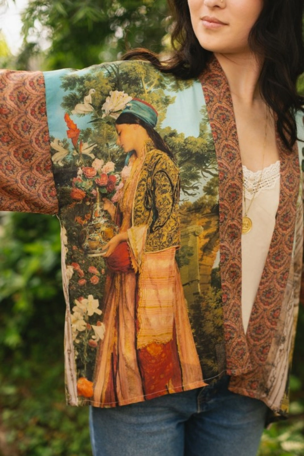 MARKET OF STARS SECRET GARDEN CROPPED BAMBOO KIMONO