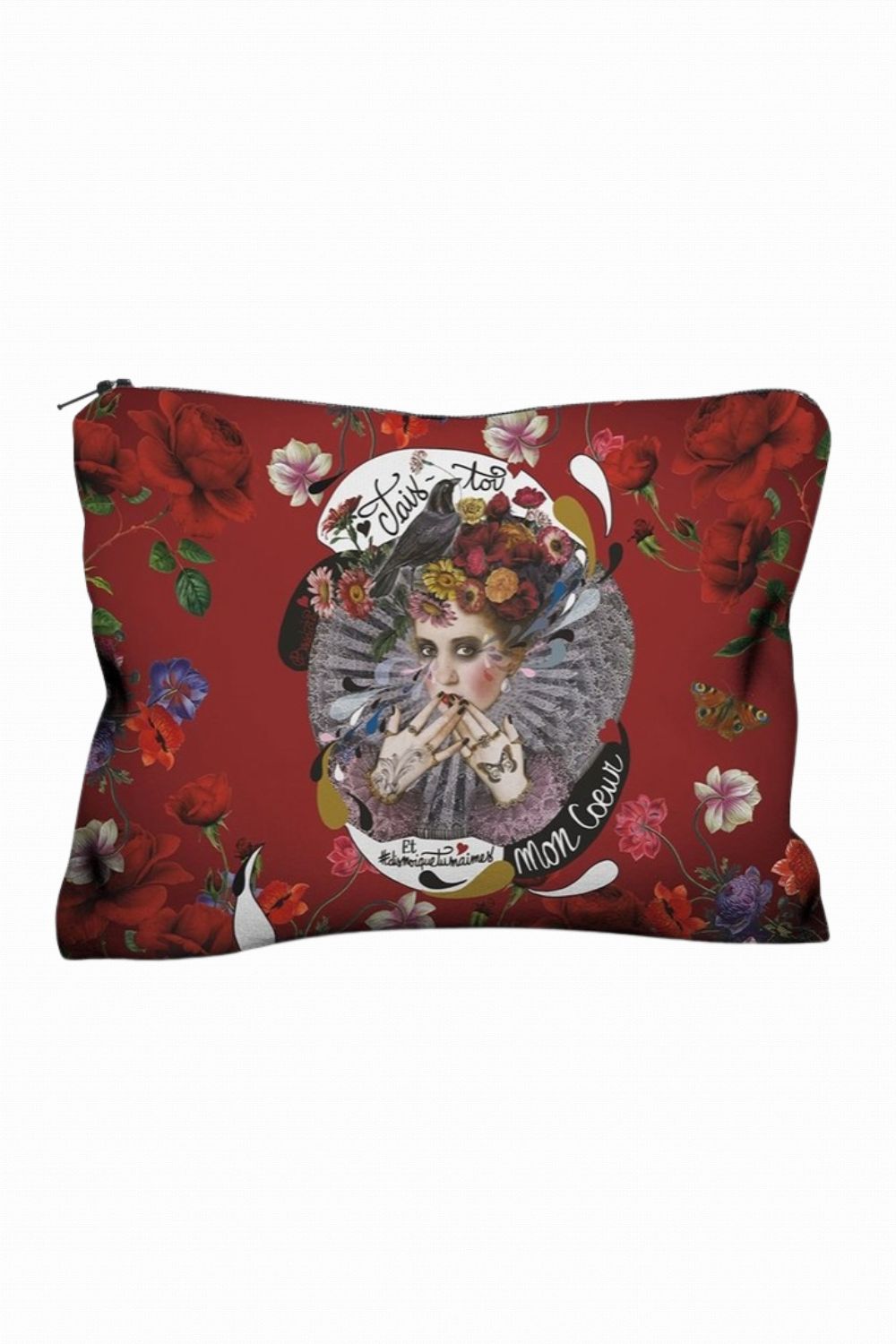 VOGLIO BENE SHUT UP VELVET ZIP POUCH