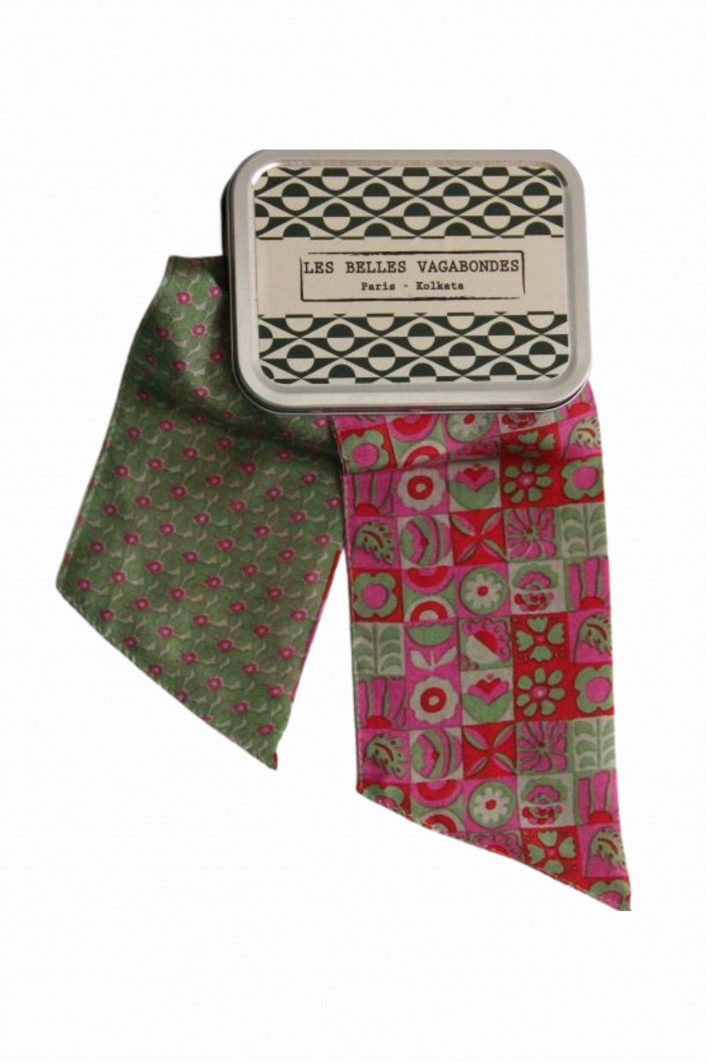 LES BELLES VAGABONDES SOLVEIG BANDEAU SILK SCARF FUCHSIA