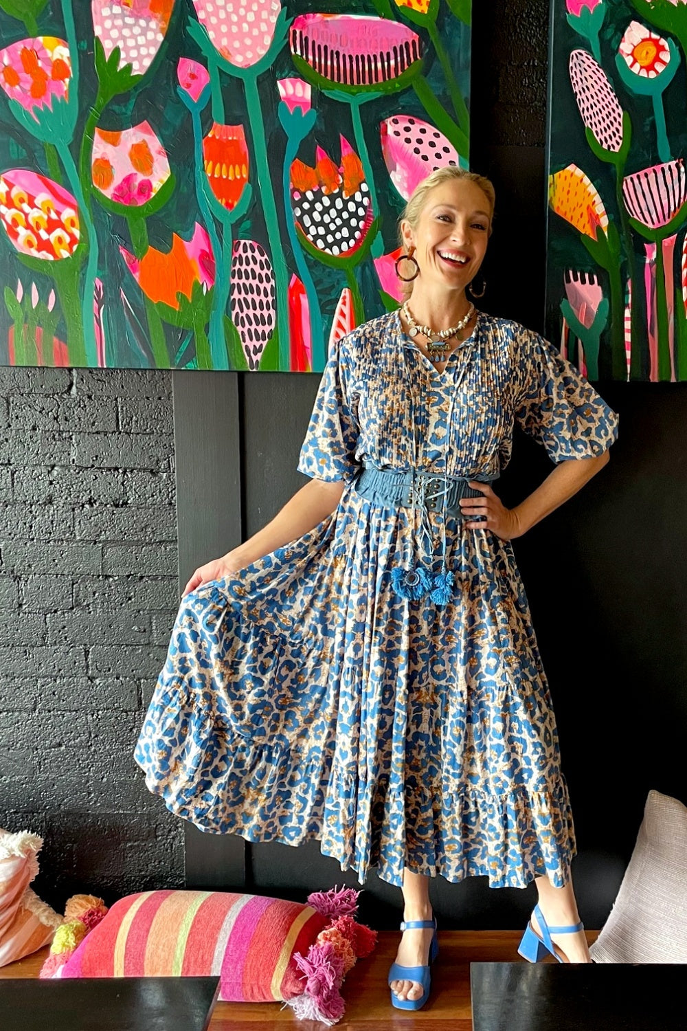 ROSELLE HALCYON DRESS BLUE LEO