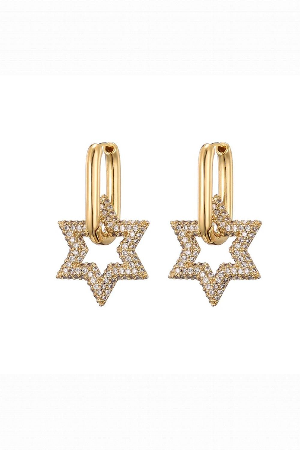 STARLET EARRINGS GOLD SQUARE