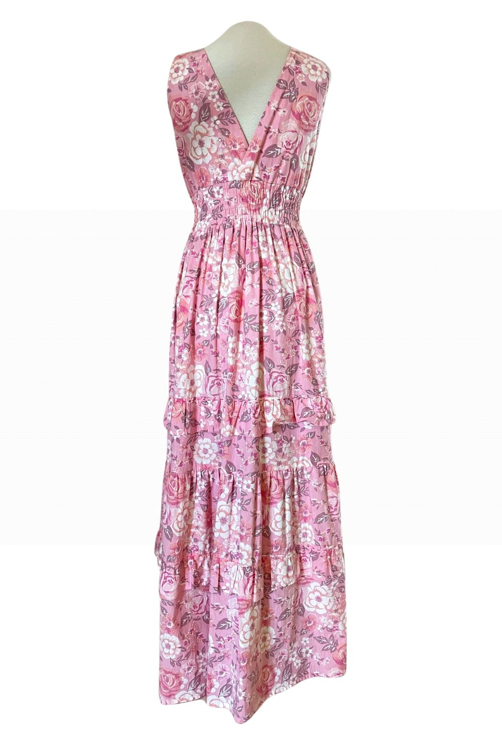 PINK PINEAPPLE STEVIE MAXI DRESS PICNIC PINK S14