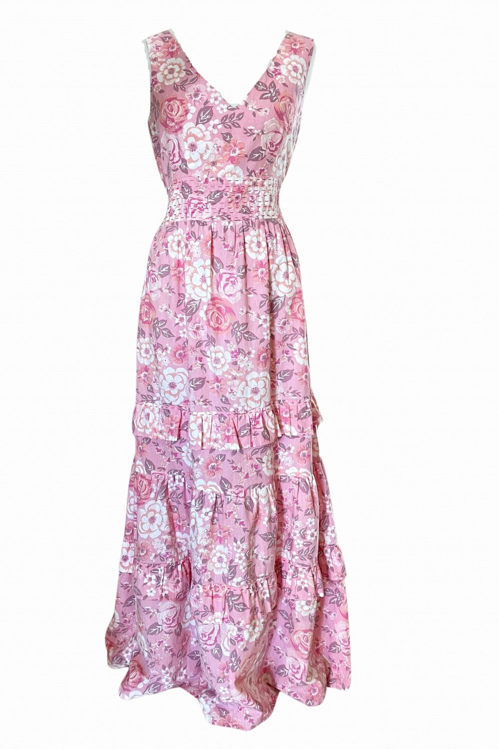 PINK PINEAPPLE STEVIE MAXI DRESS PICNIC PINK S14