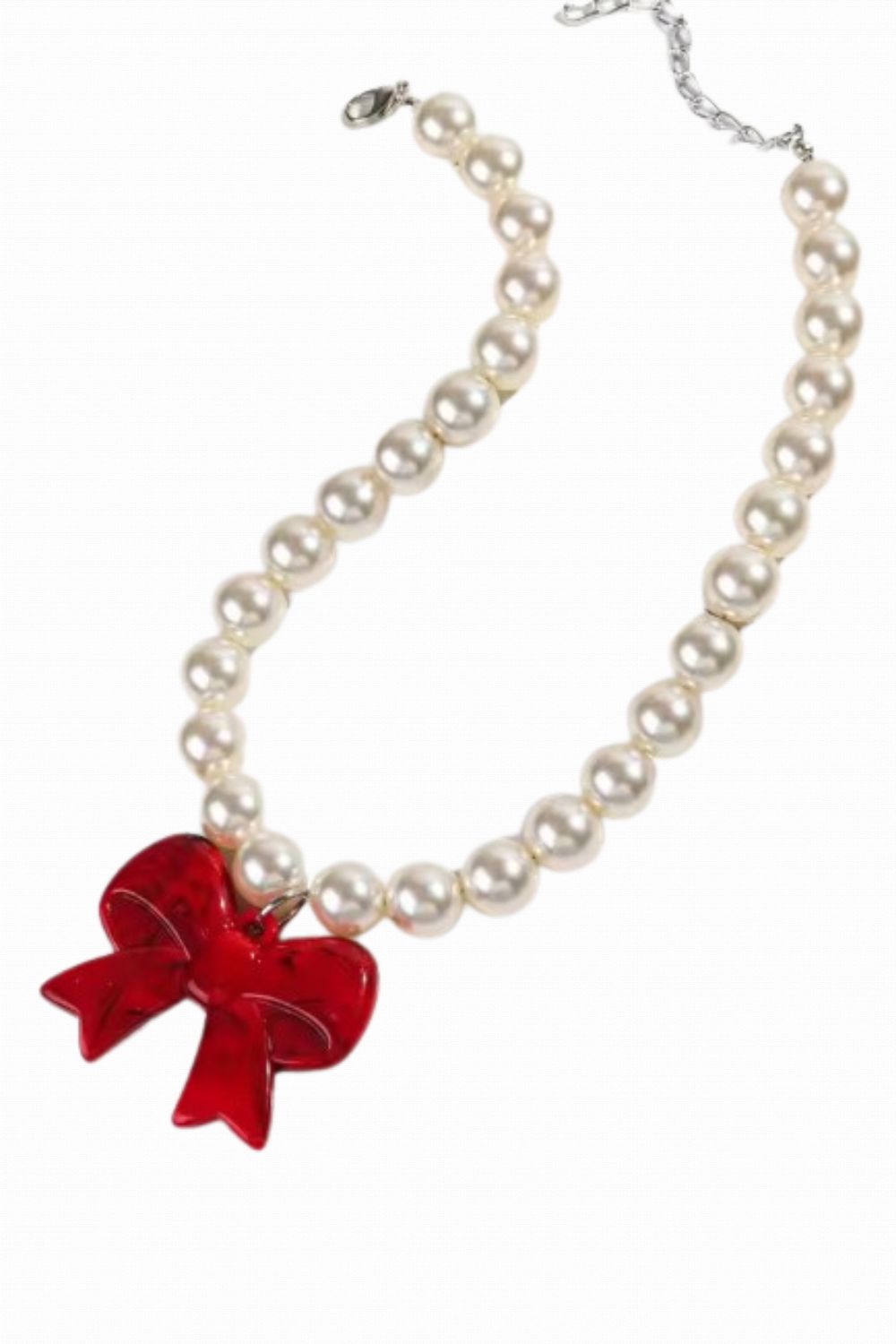 TAKE A BOW NECKLACE RED