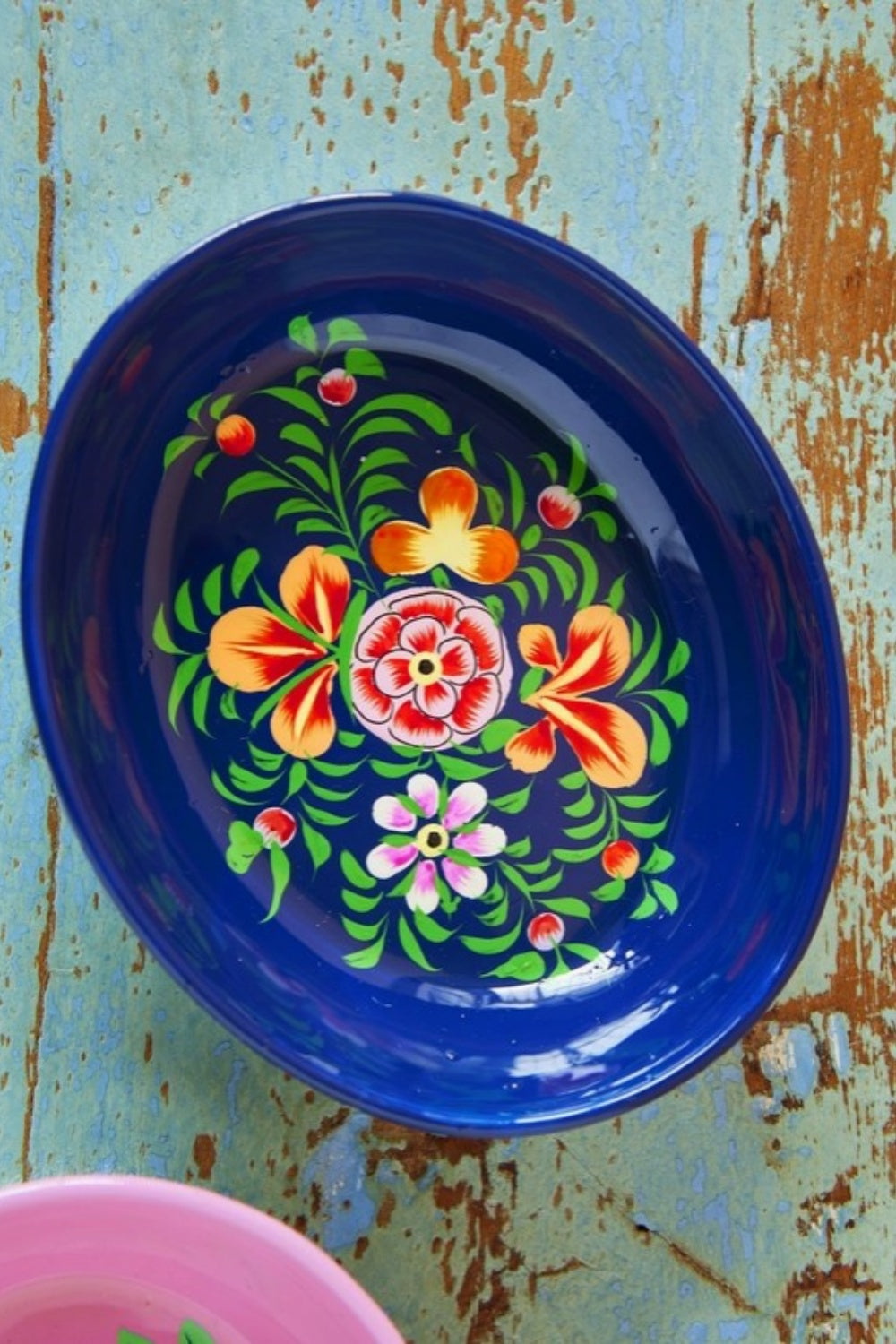 PETITE ENAMEL TRINKET DISH NAVY