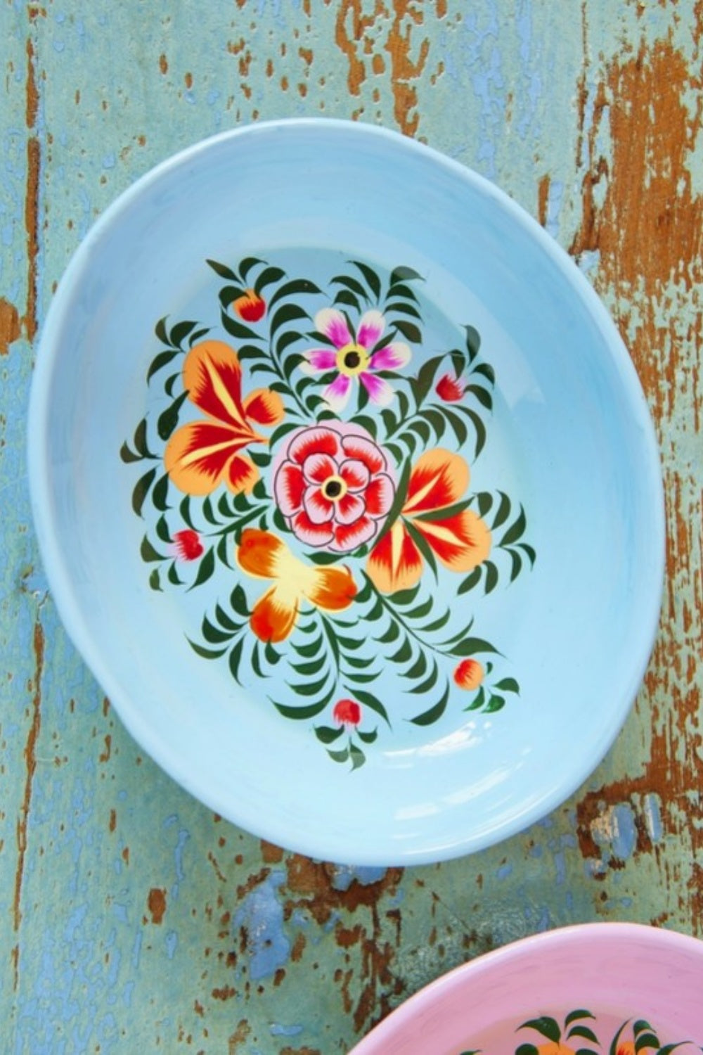 PETITE ENAMEL TRINKET DISH PALE BLUE