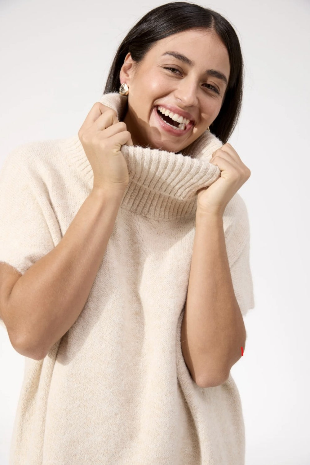 HAVEN VALENZA KNIT PONCHO NATURAL