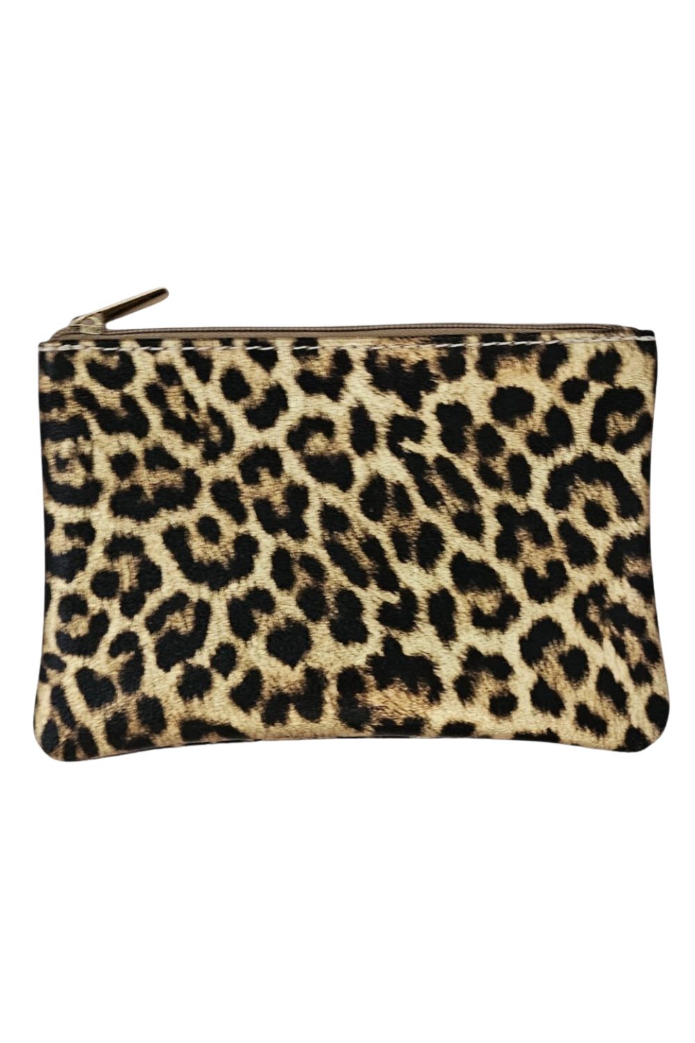 KITTY LEATHER ZIP POUCH LEOPARD