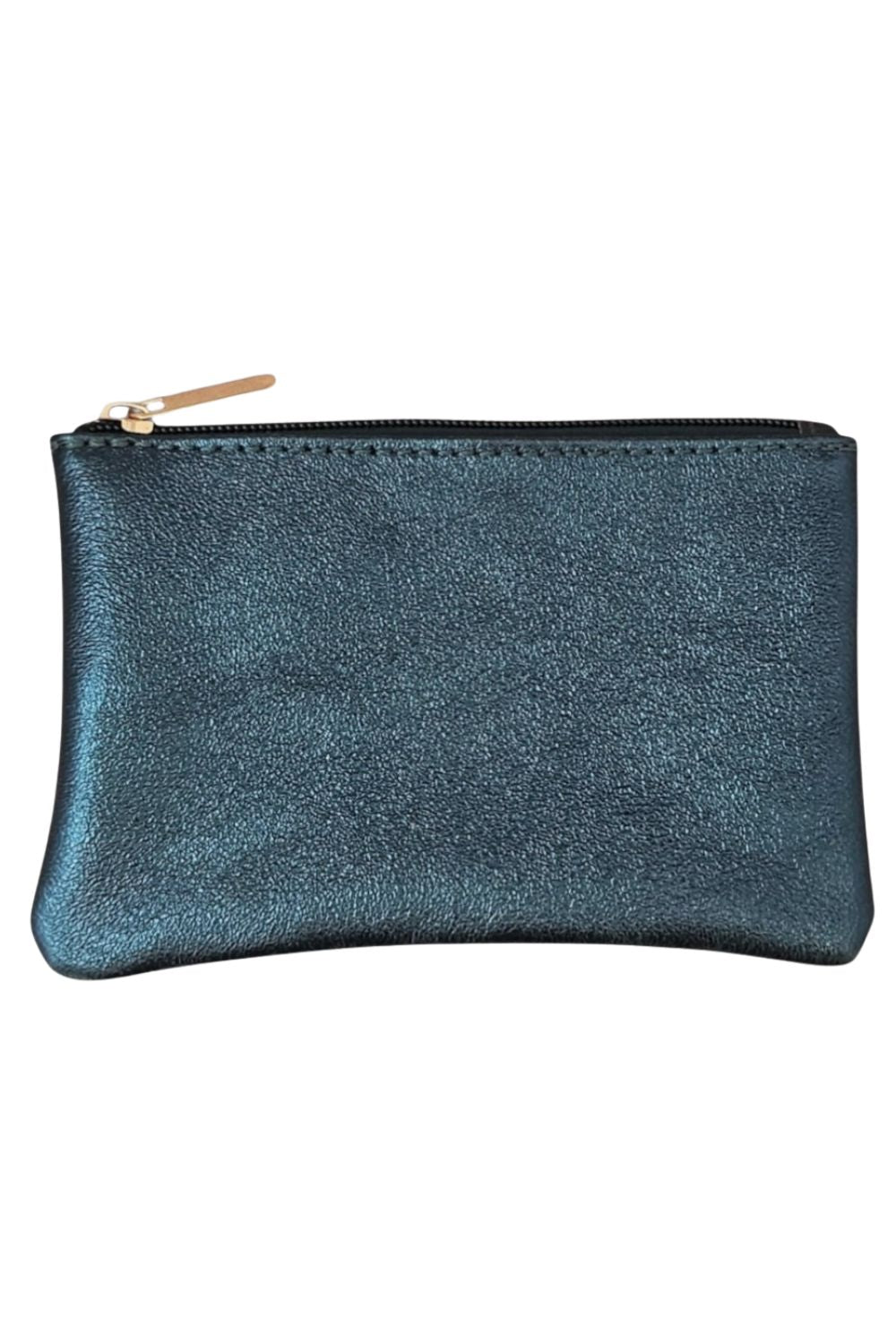 KITTY LEATHER ZIP POUCH NAVY