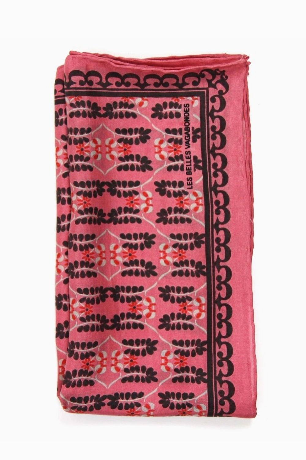 LES BELLES VAGABONDES MINI SILK SCARF ALBERTINE ROSE PINK