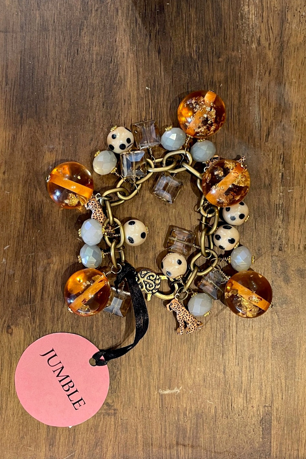 JUMBLE AMBER JUNGLE CHARM BRACELET