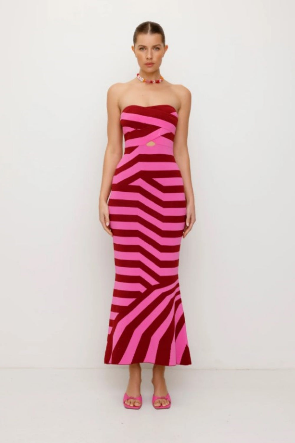 THE WOLF GANG AUDE MAXI DRESS BERRY