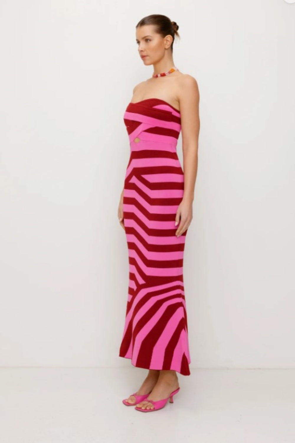 THE WOLF GANG AUDE MAXI DRESS BERRY