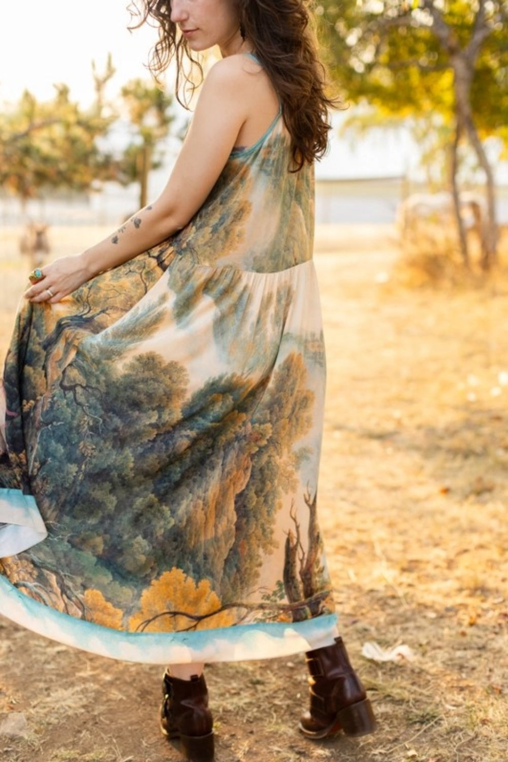 MARKET OF STARS AWAKENING BOHEME LONG SLIP DRESS