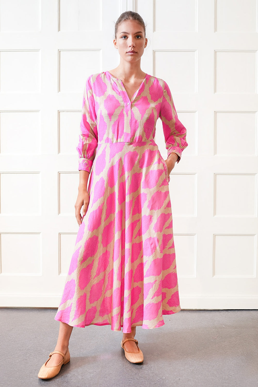NIMO WITH LOVE AZURITE DRESS IKAT PINK