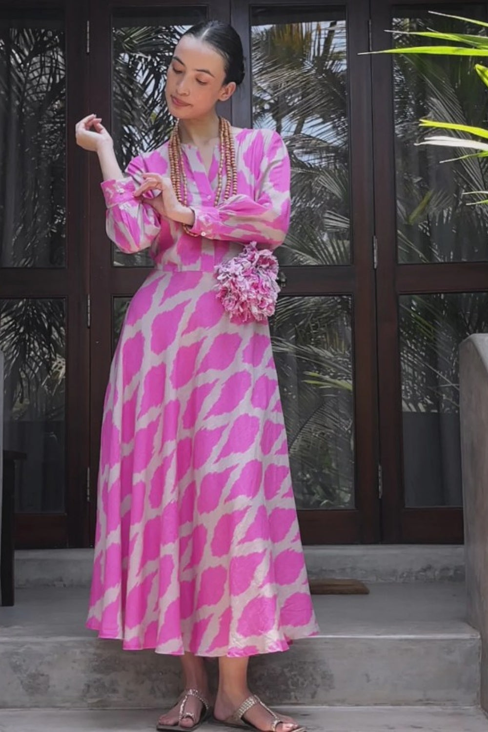 NIMO WITH LOVE AZURITE DRESS IKAT PINK