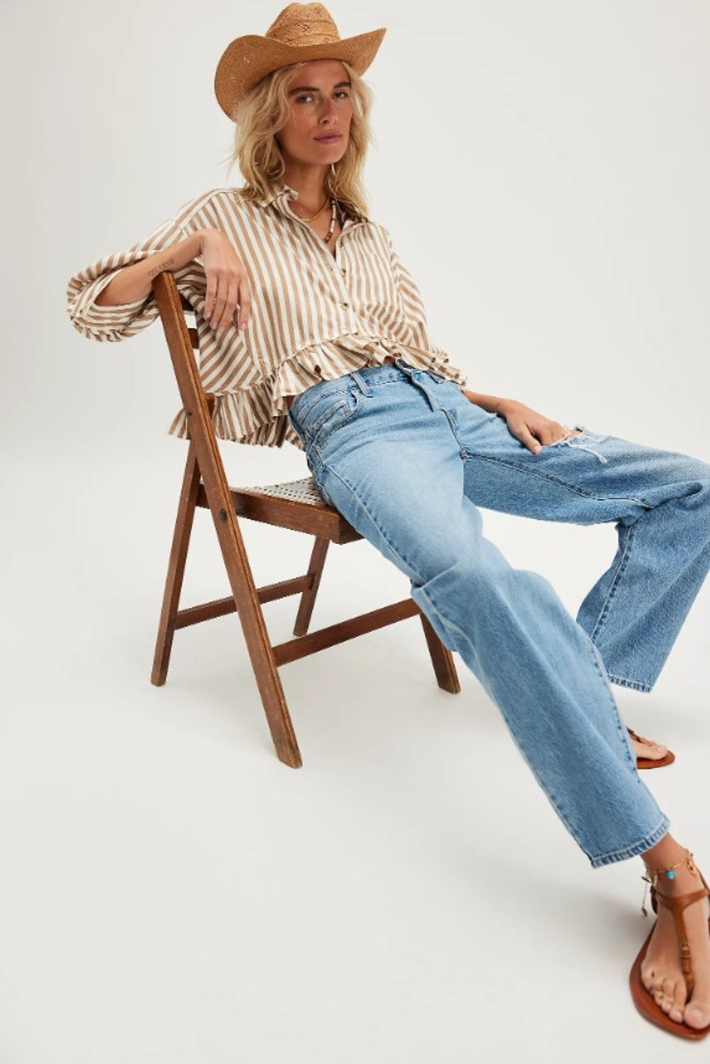 FREE PEOPLE BAILEY STRIPED SHIRT