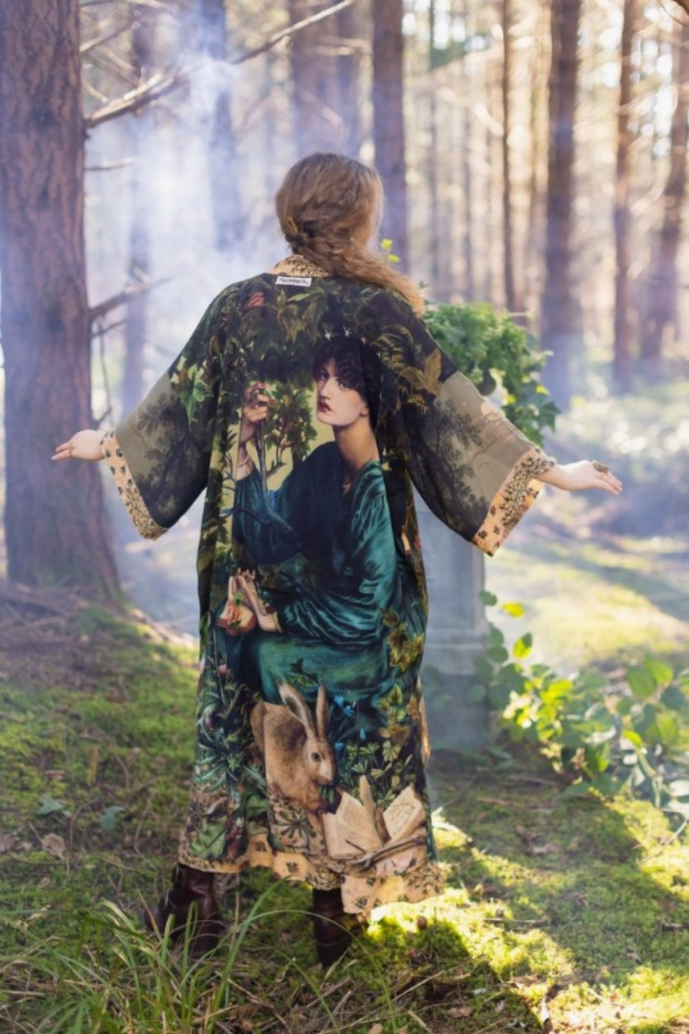 MARKET OF STARS BELLA NOTTE BAMBOO DUSTER KIMONO WITH BUNNY + MOON