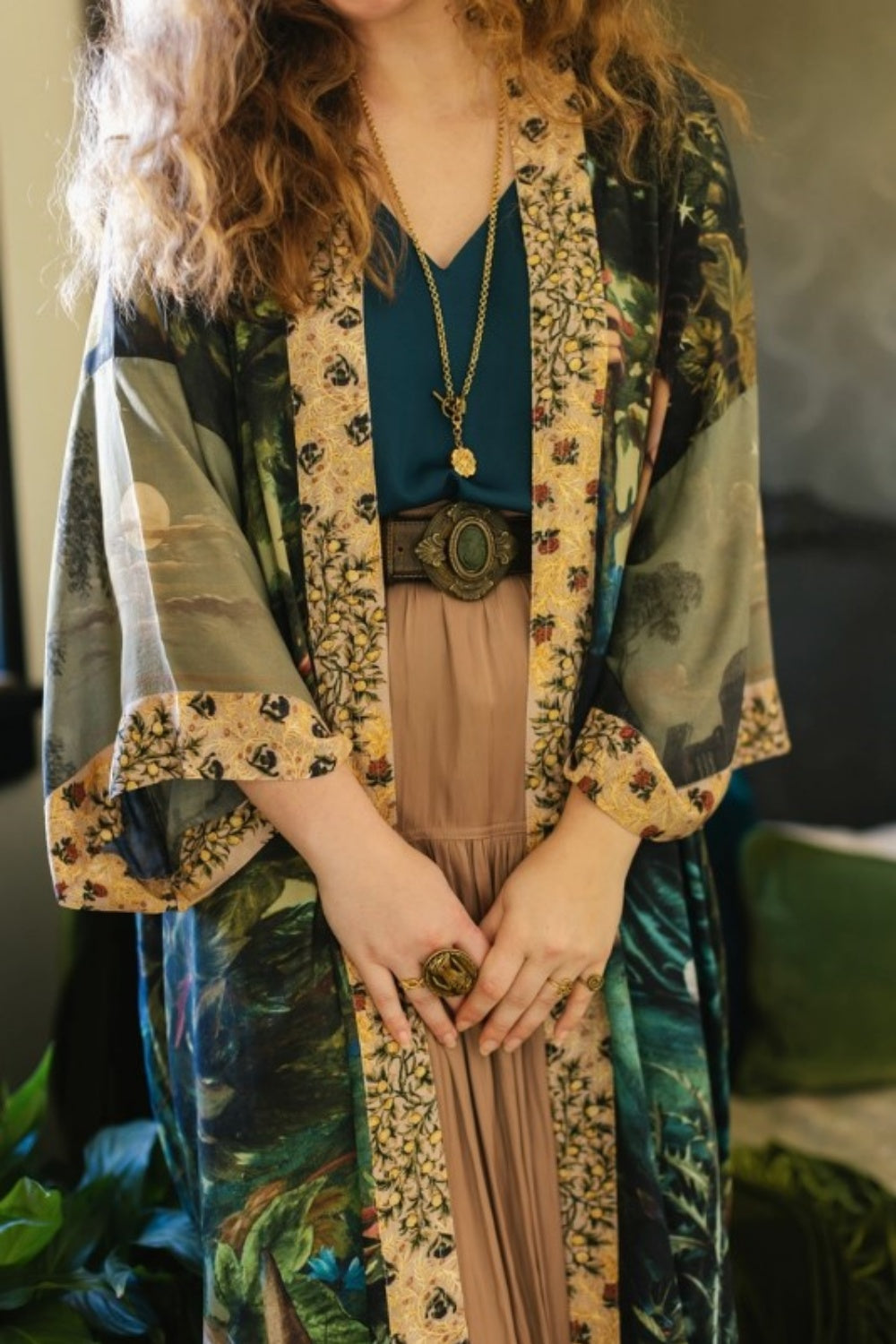 MARKET OF STARS BELLA NOTTE BAMBOO DUSTER KIMONO WITH BUNNY + MOON