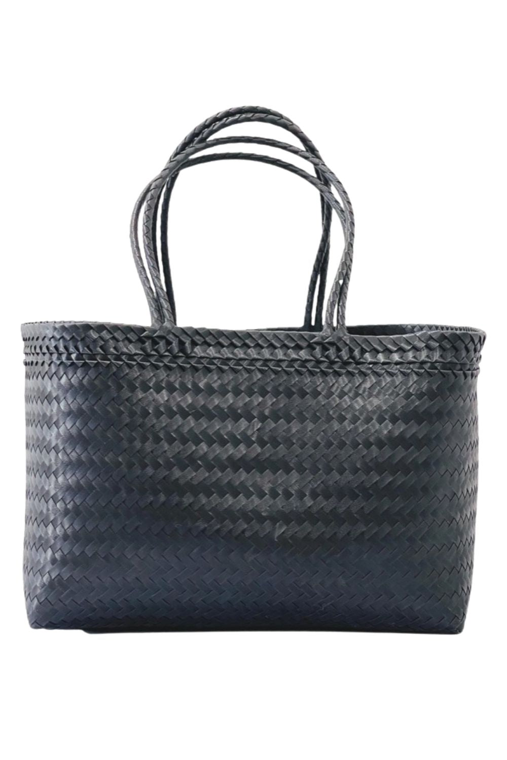 MY FUNKY BAGS RECYCLED WOVEN PLASTIC EXTRA LARGE BOAT BAG BLACK