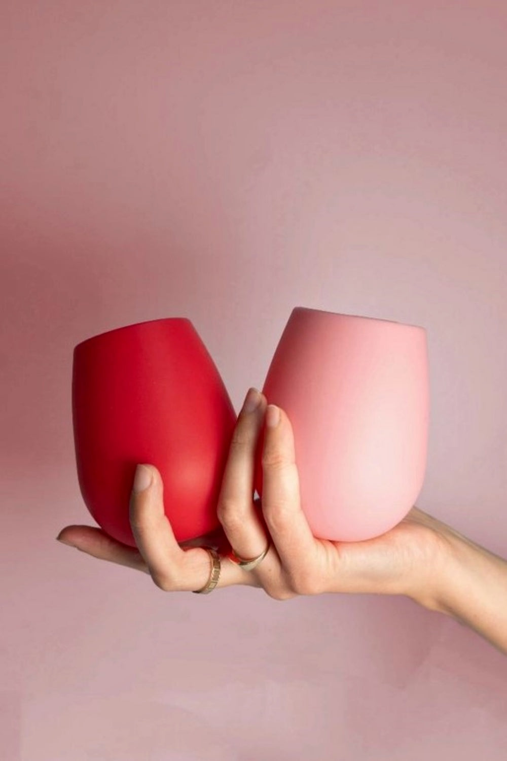 PORTER GREEN CHERRY + BLUSH SILICONE GLASSES SET OF 2