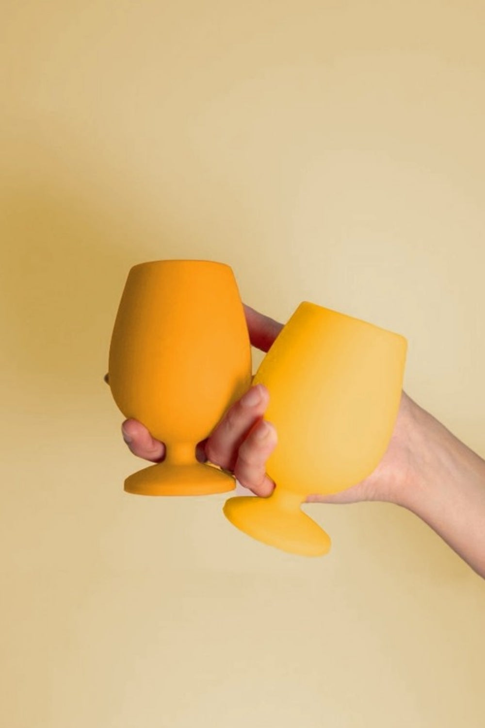 PORTER + GREEN BUTTERMILK + SUNFLOWER SILICONE WINE GLASSES SET OF 2