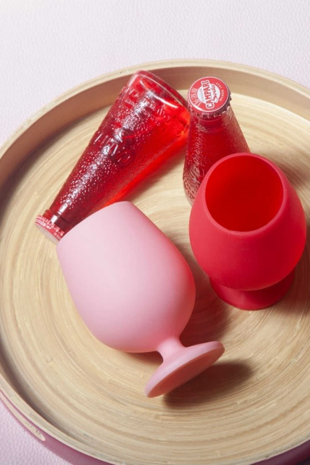 PORTER GREEN CHERRY + BLUSH SILICONE WINE GLASSES SET OF 2