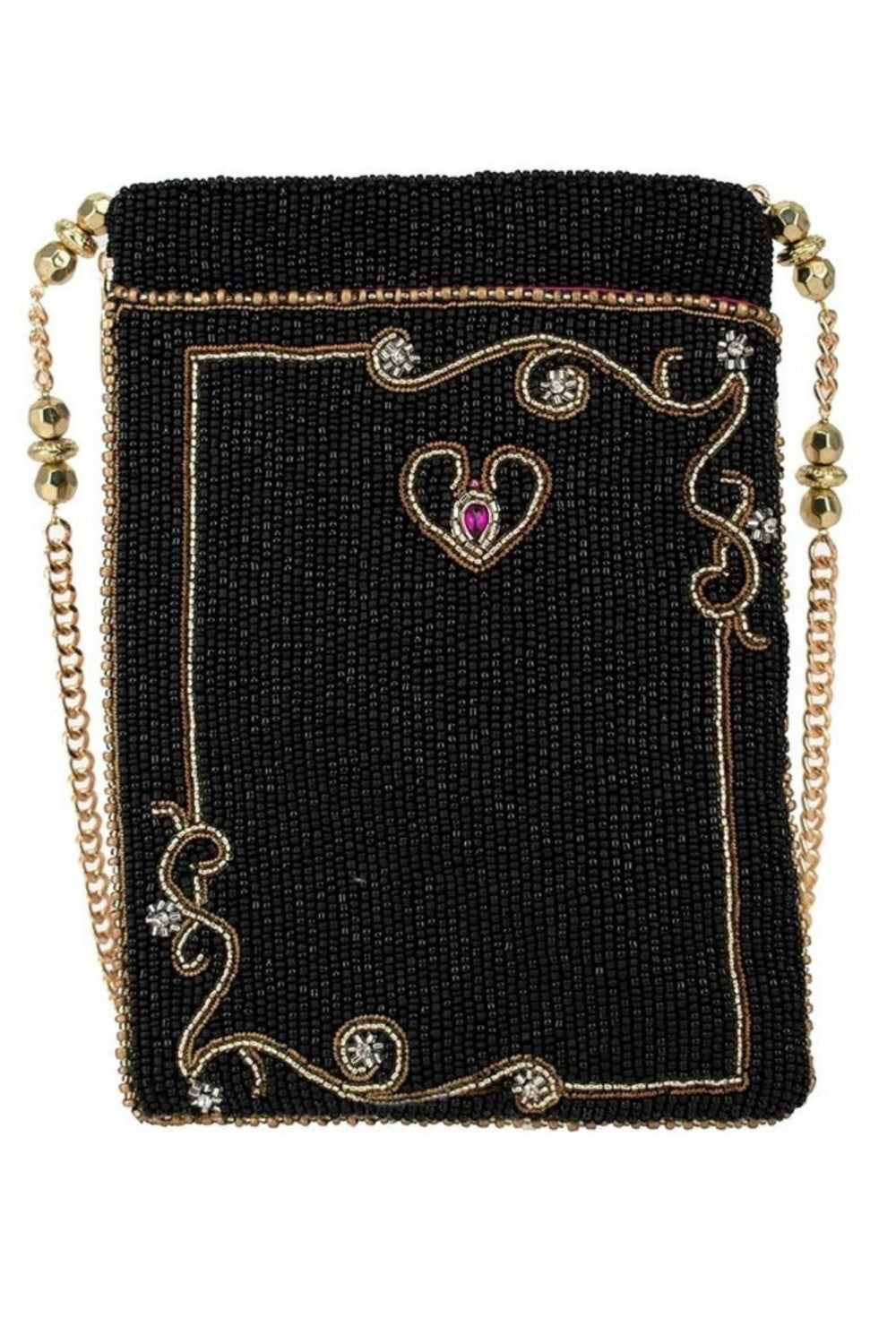 MARY FRANCES DEAL ME IN QUEEN OF HEARTS CROSSBODY PHONE BAG