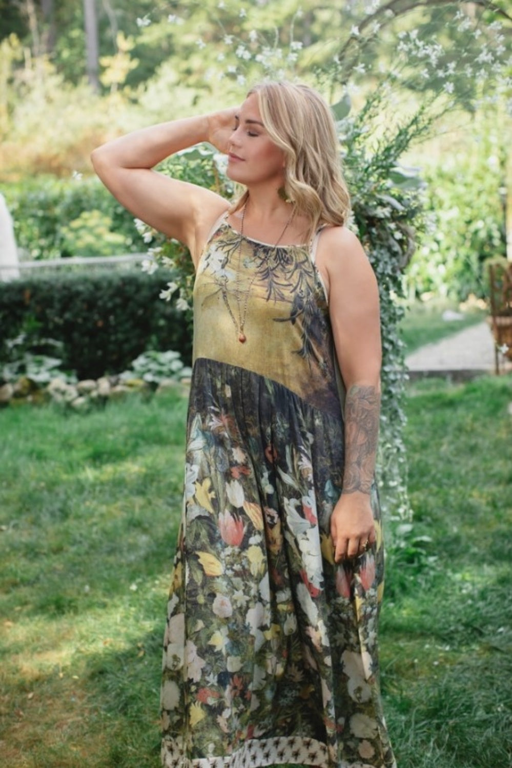 MARKET OF STARS I DREAM IN FLOWERS BOHEME SLIP DRESS