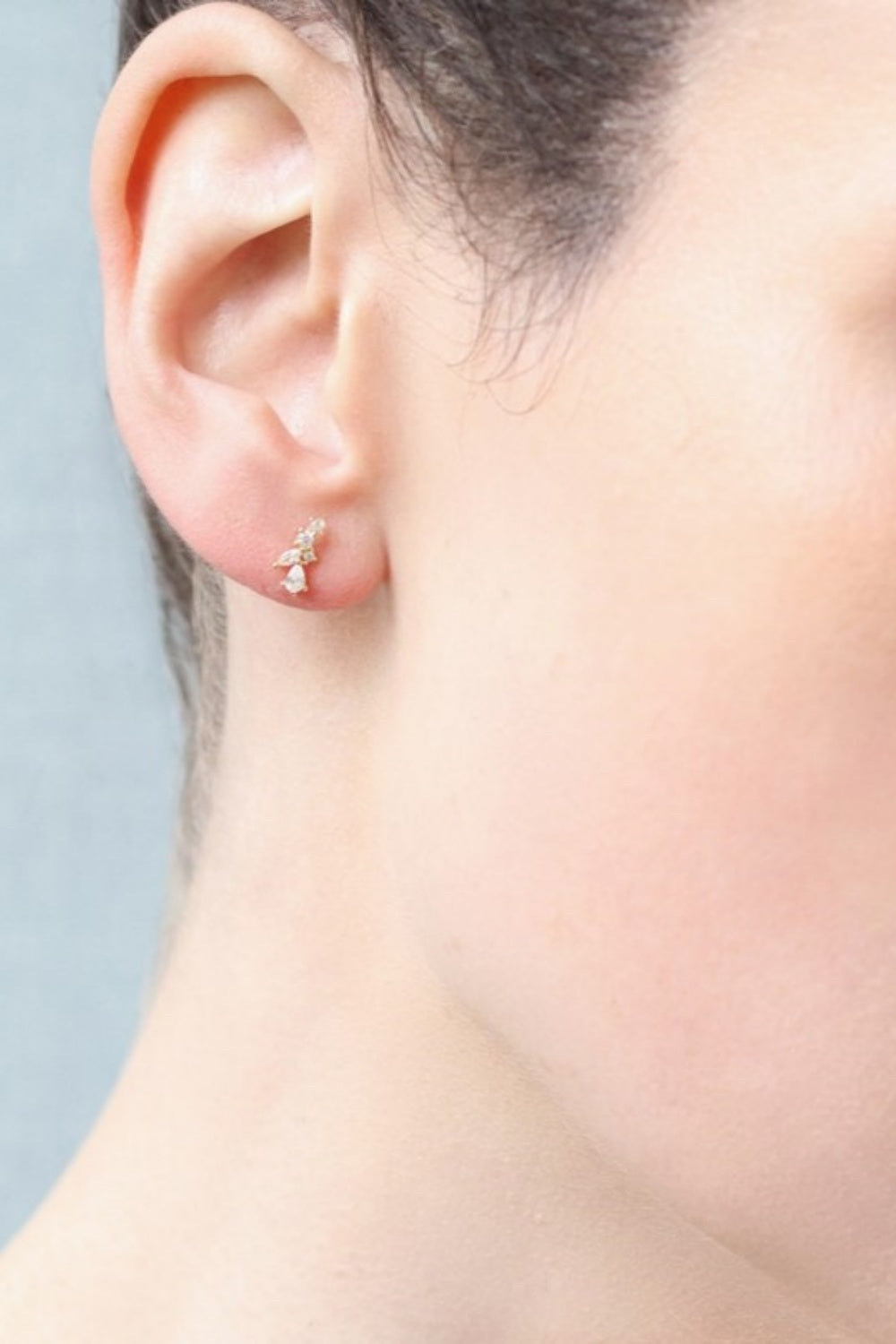 SILK PURSE SOW'S EAR FAIRY WING TINY PETAL LEAF STUD EARRINGS