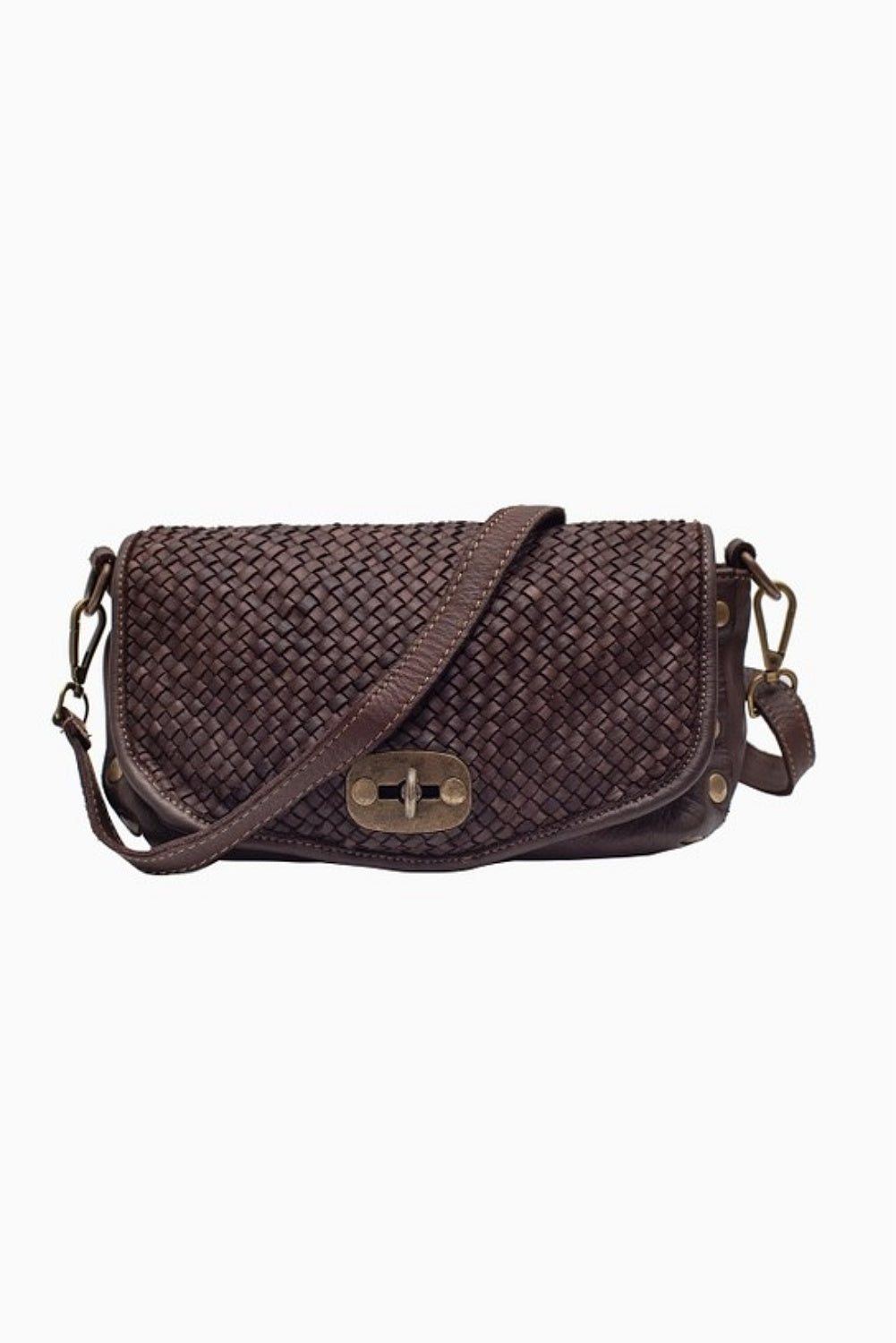 FAITH WOVEN CROSSBODY BAG COGNAC