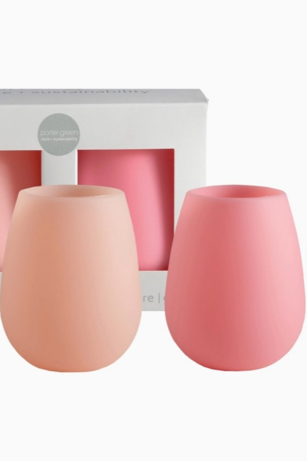 PORTER GREEN FLAMINGO + LOTUS SILICONE GLASSES SET OF 2