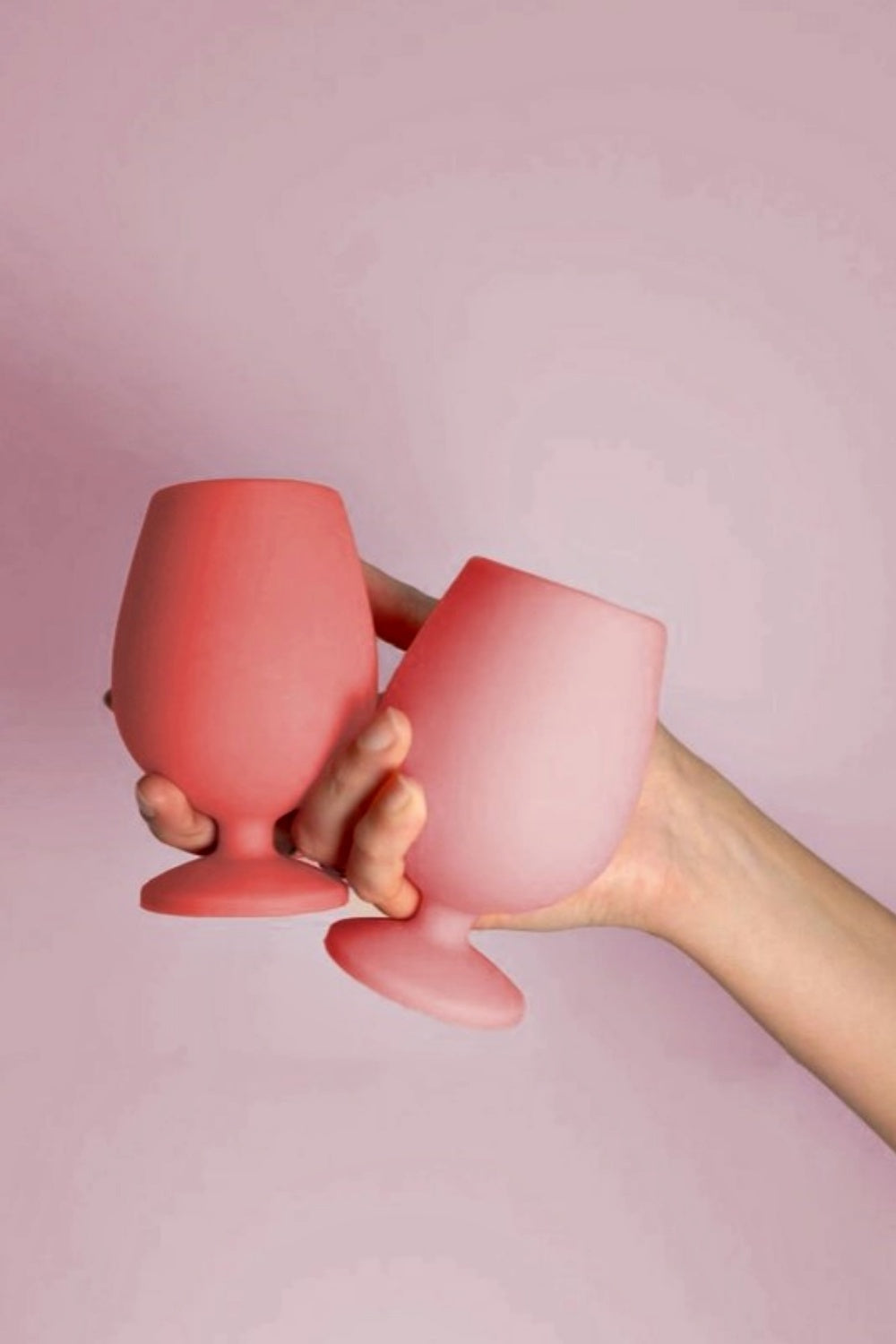 PORTER GREEN FLAMINGO + LOTUS SILICONE WINE GLASSES SET OF 2