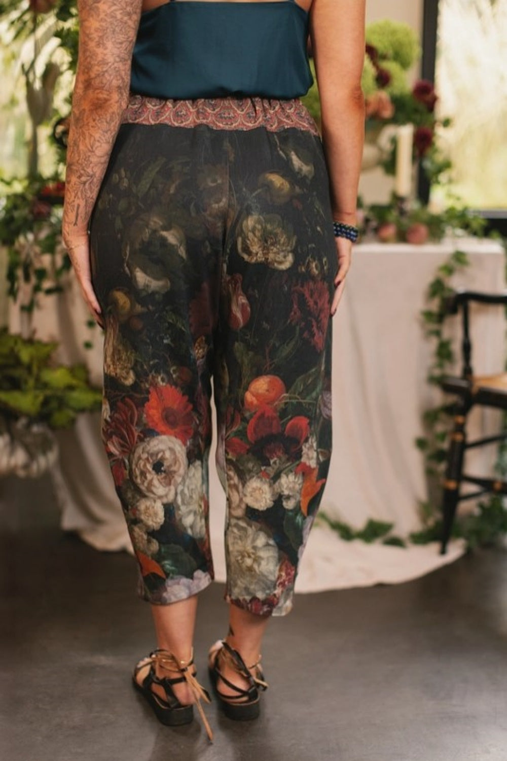 MARKET OF STARS FLIGHT OF FANCY LINEN CROPPED ARTIST PANTS