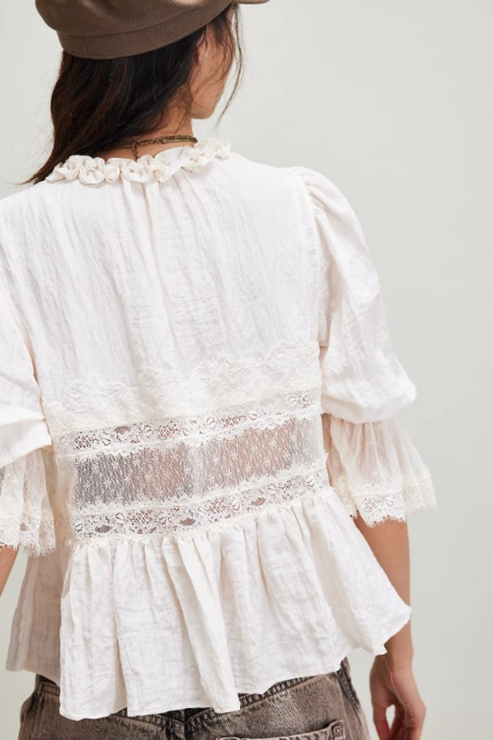 FREE PEOPLE FOREVER YOUNG BED JACKET WHITE ALLYSUM