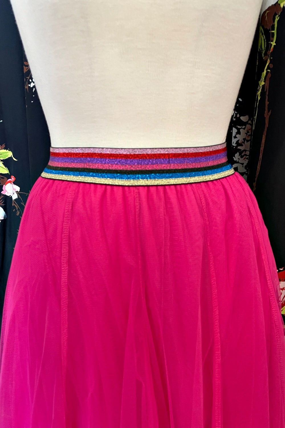 QUEENIE TANGO FOXTROT TULLE SKIRT RADIOACTIVE PINK