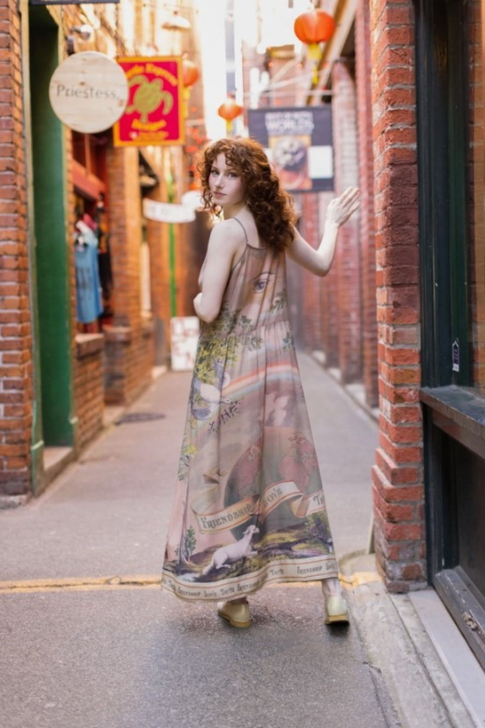 MARKET OF STARS FRIENDSHIP, LOVE + TRUTH VINTAGE WASH BOHEME SLIP DRESS
