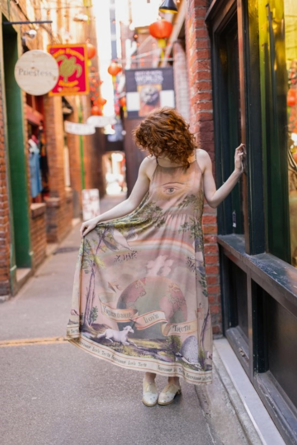 MARKET OF STARS FRIENDSHIP, LOVE + TRUTH VINTAGE WASH BOHEME SLIP DRESS