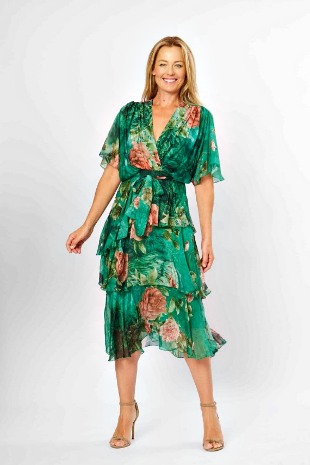 LA STRADA GABRIELLA SILK DRESS GREEN