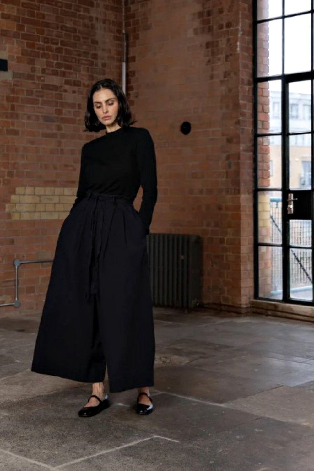 MEG BY DESIGN HARRIET COTTON POPLIN TROUSER BLACK