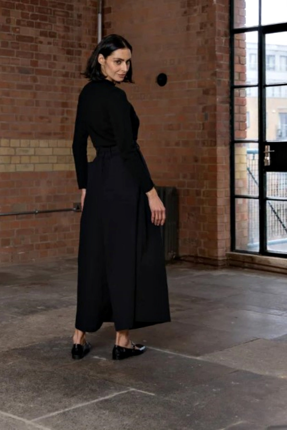MEG BY DESIGN HARRIET COTTON POPLIN TROUSER BLACK