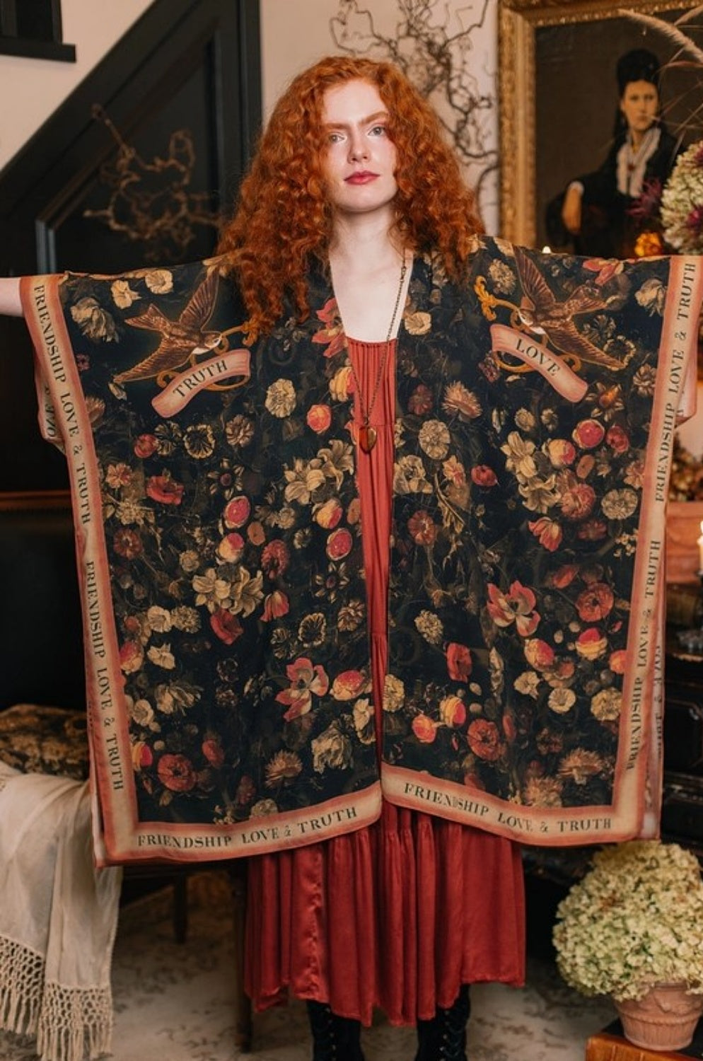 MARKET OF STARS HEART OF GOLD STARDUSTER KIMONO WITH SACRED HEART