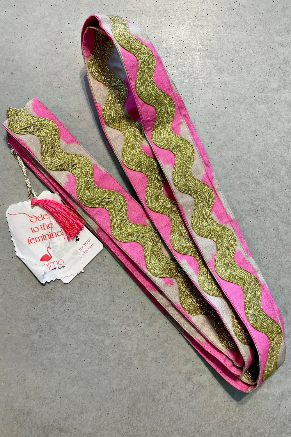 NIMO WITH LOVE PINK IKAT BELT