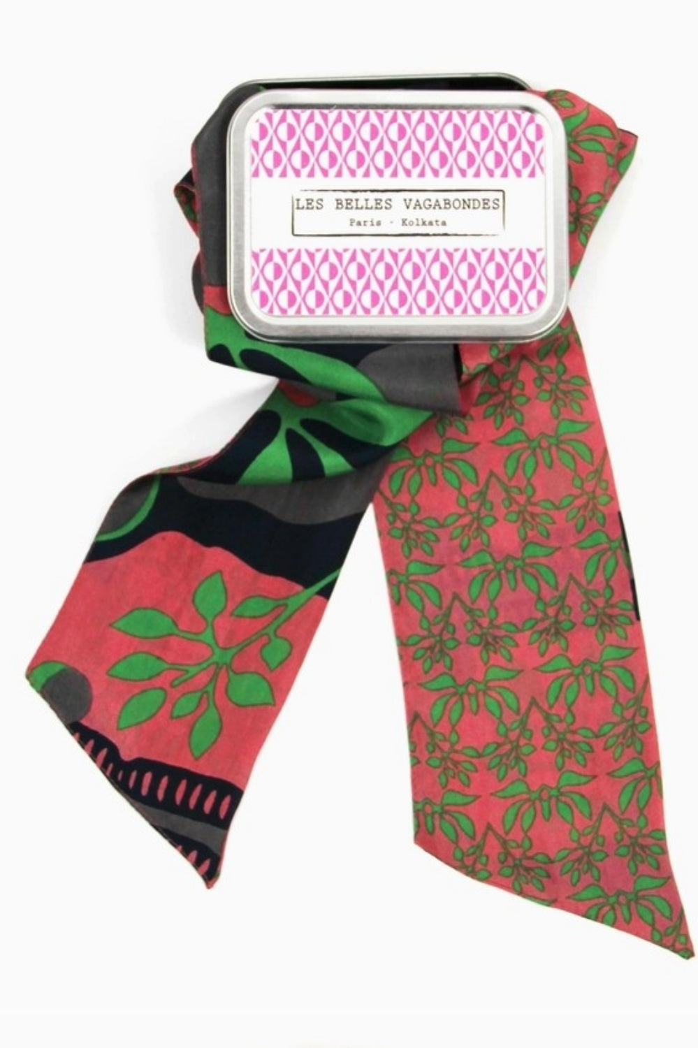 LES BELLES VAGABONDES SILK BANDEAU IVY VERT GREEN