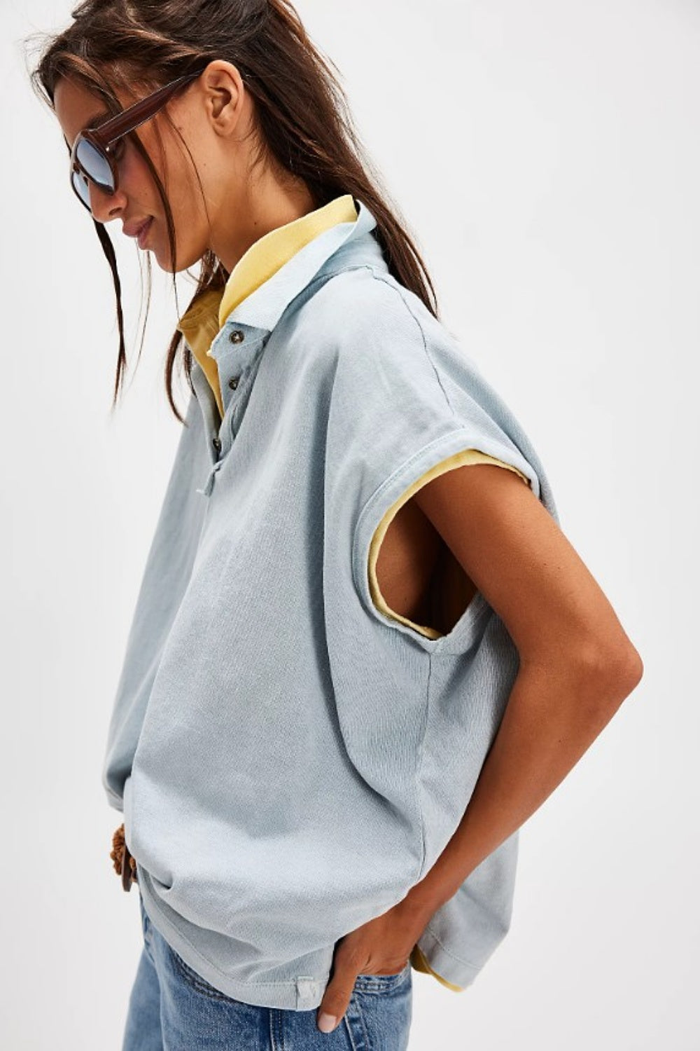 FREE PEOPLE KEEP ON POLO POLAR FOG