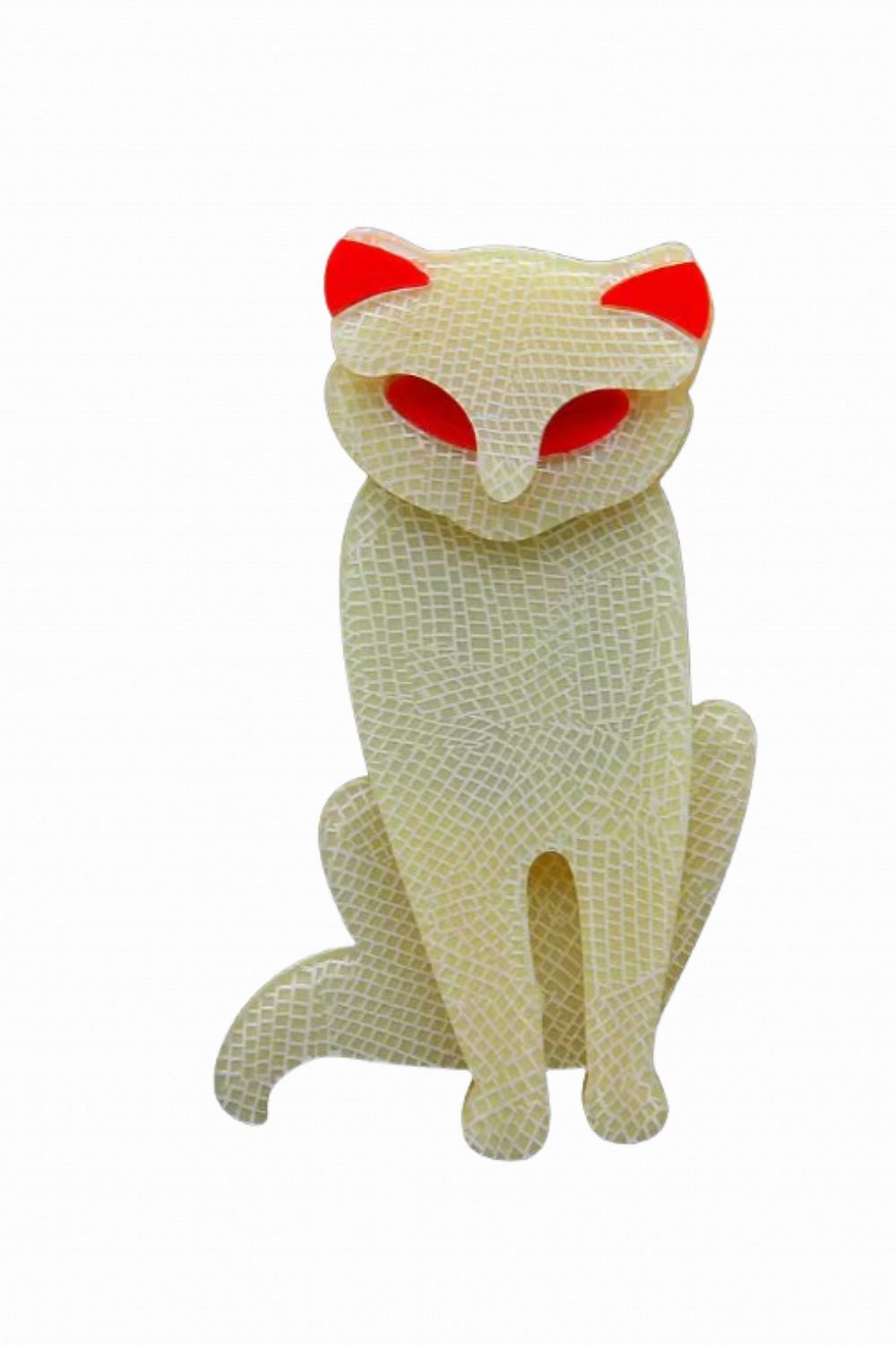 KITTY KAT BROOCH WHITE