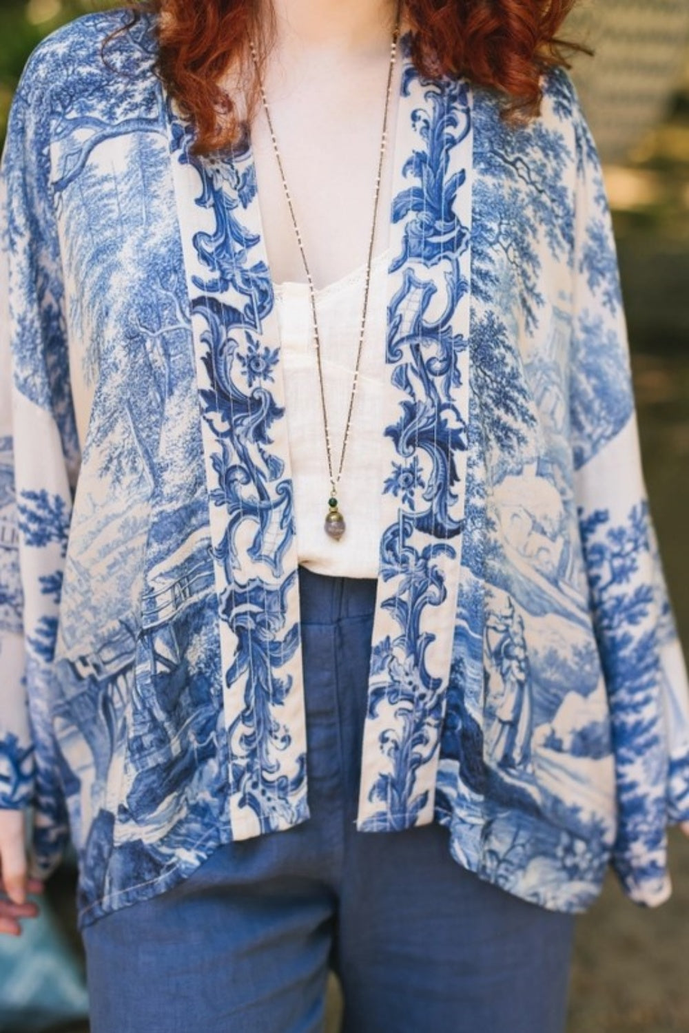 MARKET OF STARS LET THE LIGHT IN CROPPED BAMBOO KIMONO