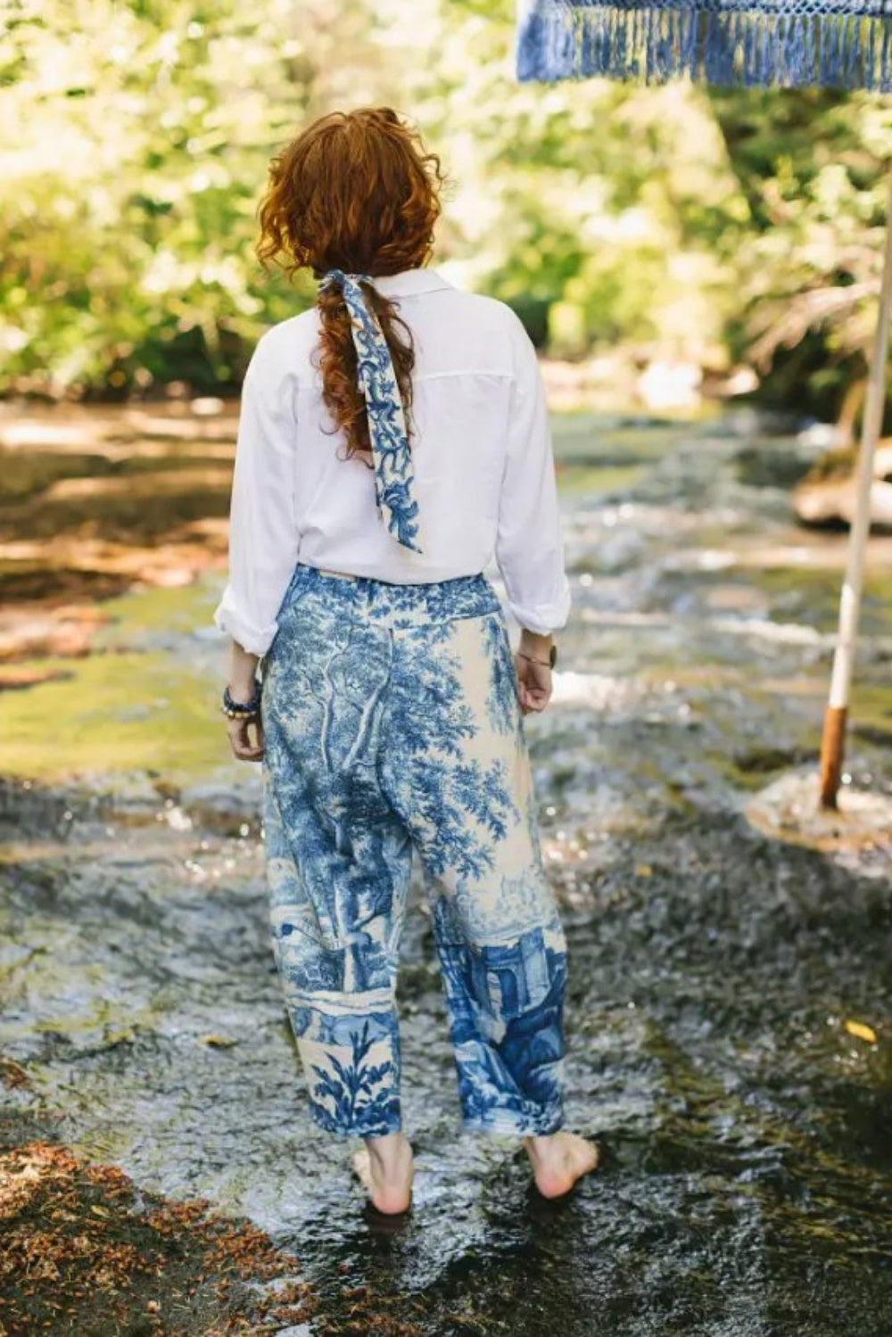 MARKET OF STARS LET THE LIGHT IN CROPPED LINEN ARTIST PANT